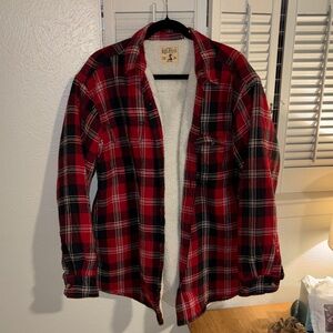 Fleece lined flannel button up